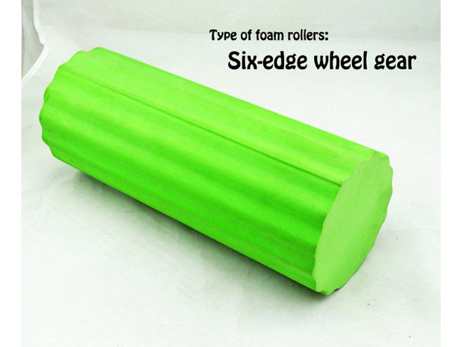 Six-edge wheel gear EVA 30cm pilates foam roller